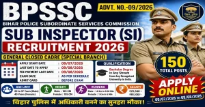 BPSSC Sub Inspector Recruitment 2026 Notification 150 Posts Apply Online