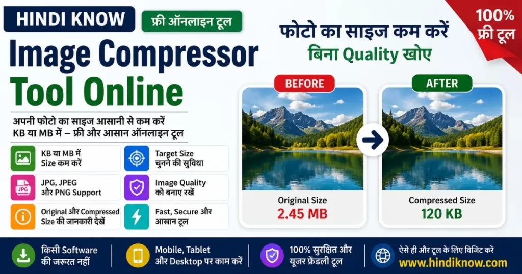 Image Compressor Tool Online – Reduce Image Size | Hindi Know