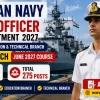 Indian Navy SSC Officer Recruitment June 2027 AT 27 Batch Executive Education Technical Branch