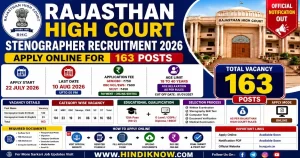 Rajasthan High Court Stenographer Recruitment 2026 Apply Online for 163 Posts Notification, Eligibility, Age Limit, Vacancy Details