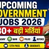 Upcoming Government Jobs 2026 – SSC, Railway, Bank, Police and Defence Upcoming Vacancies